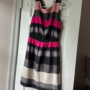 The Loft pink/gray stripped dress